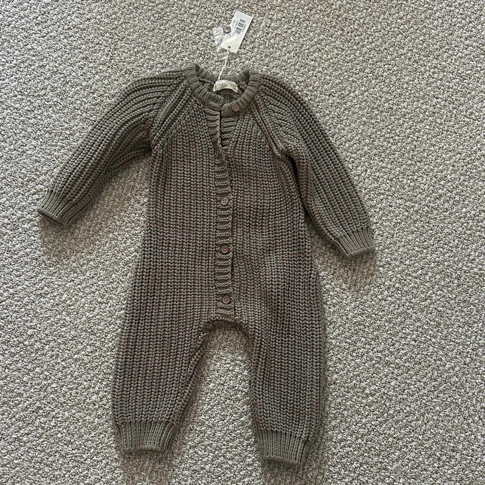 Quincy Mae chunky knit onesie, 12-18’’